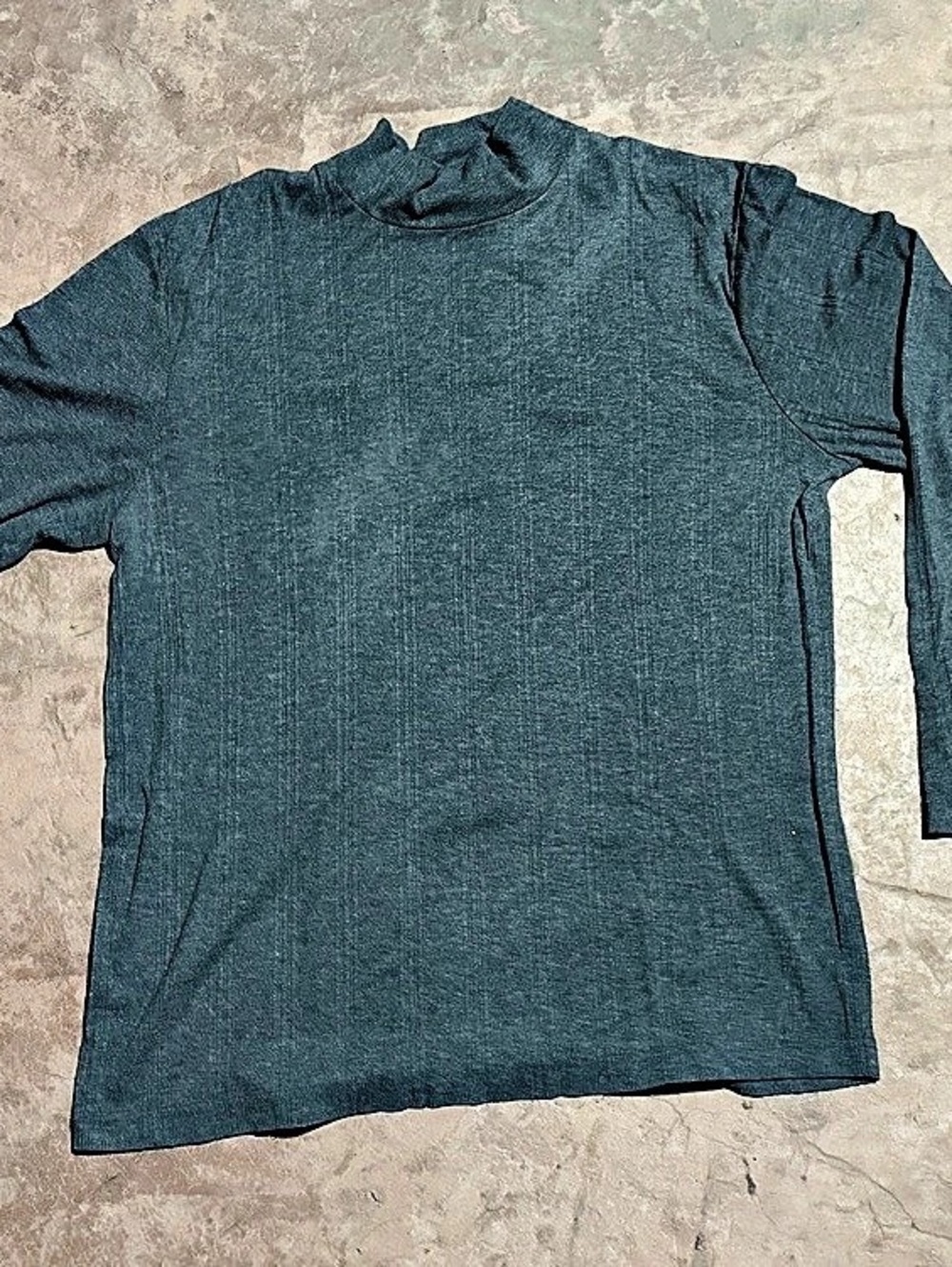 Claiborne Men's Gray Solid Knit Wool Turtleneck Pullover Logo Sweater L